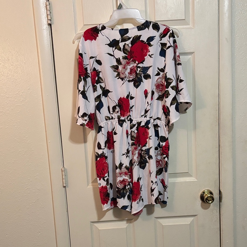 Floral Romper with Red Roses - Picture 2 of 2